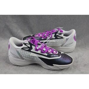 Puma Shoes Mens Size 9 White Purple Zeros Low Top Basketball Sneakers 311351-01